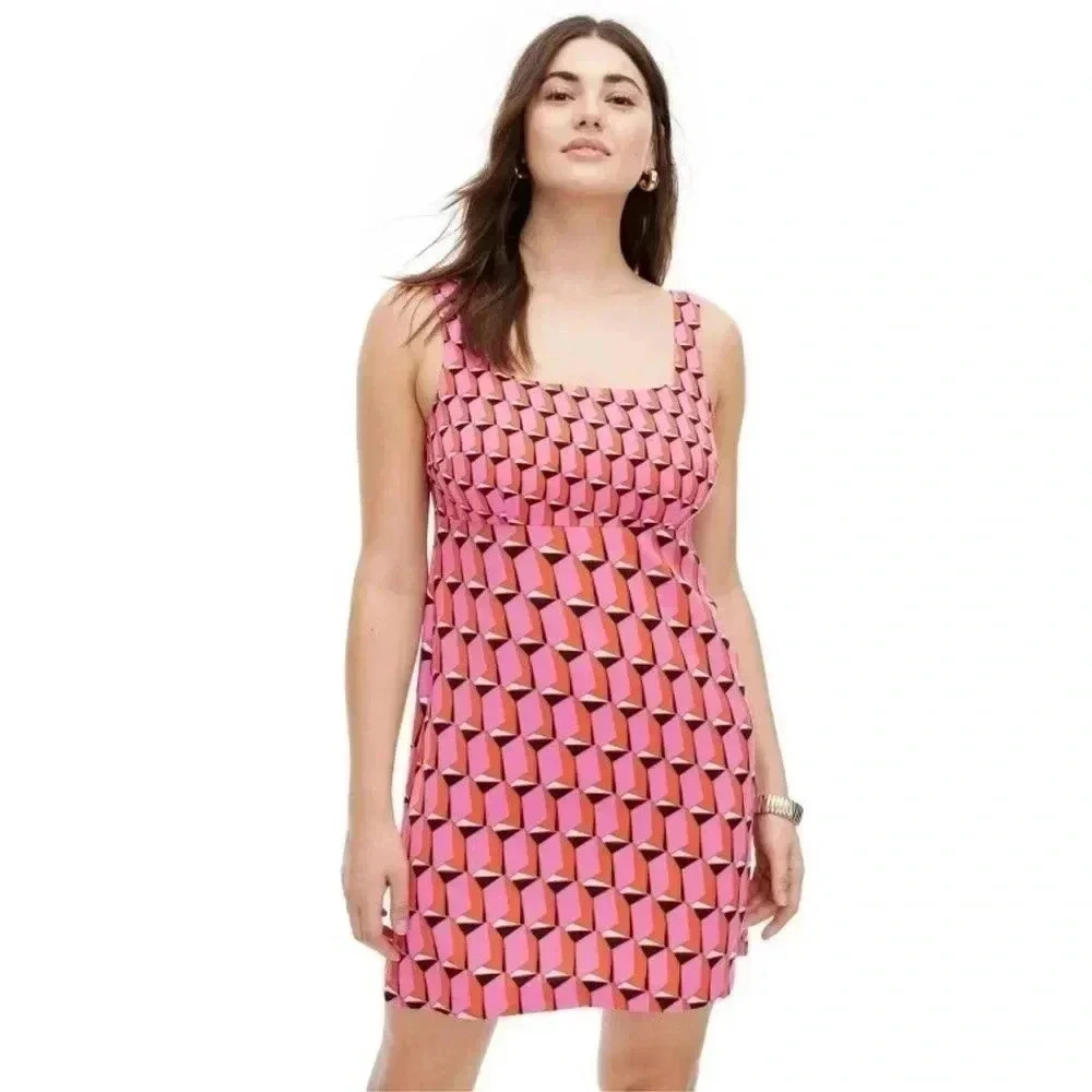 NWT Women's 90's Shift Pink Modern Geo MiniDress - DVF for Target 8